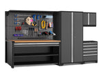 NewAge Garage Cabinets Pro Series 5-Piece Cabinet Set with Tool, Wall Cabinet, Locker, 78 in. Workstation, and Pegboard Accessories Kit-32650-Garage Giant 