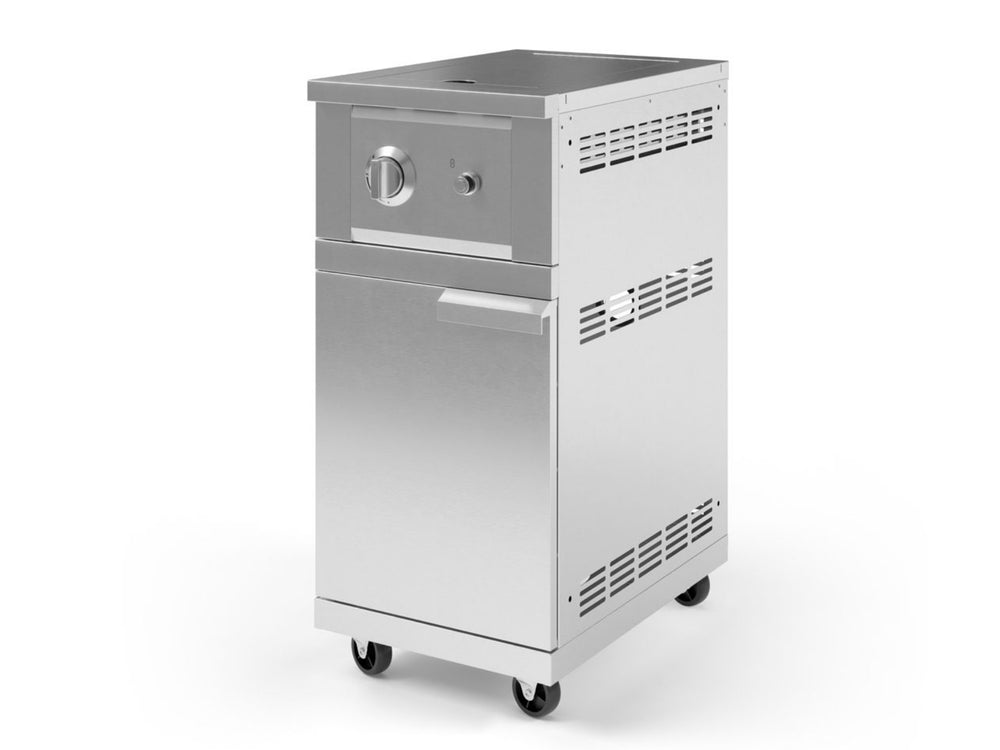 NewAge Outdoor Kitchens Stainless Steel Platinum Side Burner with Cart and Casters-66288-Garage Giant