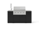 NewAge Outdoor Kitchens Outdoor Grill Island Stainless-Steel 5-Piece Cabinet Set with Sink, 1 Door, Grill Cabinet, Performance Grill and Stainless Steel Countertop 