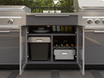 NewAge Outdoor Kitchens Aluminum 5-Piece Cabinet Set with Sink, Bar, Grill Cabinet, Platinum Griddle and Countertop-74962-Garage Giant 