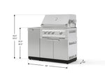 NewAge Outdoor Kitchens Outdoor Grill Island Stainless-Steel 3-Piece Cabinet Set with Sink, Grill Cabinet and Platinum Grill-73962-Garage Giant 