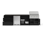NewAge Outdoor Kitchens Aluminum 7-Piece Cabinet Set with 3-Drawer, Bar, Grill Cabinet, Performance Grill, Countertops and Stainless Steel Door Fridge-73569-Garage Giant 