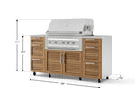NewAge Outdoor Kitchens Outdoor Grill Island Stainless-Steel Louvered Doors 6-Piece Cabinet Set with Casters 3 Drawers, Grill Cabinet, Platinum Grill, Countertops-74942-Garage Giant 