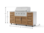 NewAge Outdoor Kitchens Outdoor Grill Island Stainless-Steel Louvered Doors 6-Piece Cabinet Set with Casters 3 Drawers, Grill Cabinet, Performance Grill, Countertops 