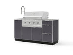 NewAge Outdoor Kitchens Outdoor Grill Island Aluminum 5-Piece Cabinet Set with Sink, 3 Drawer, Grill Cabinet, Performance Grill and Stainless Steel Countertop-75554-Garage Giant 