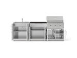 NewAge Outdoor Kitchens Stainless-Steel 5-Piece Cabinet Set with Bar, Sink, Grill Cabinet, Performance Grill, and Countertop-73396-Garage Giant 