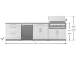 NewAge Outdoor Kitchens Stainless Steel 7-Piece Cabinet Set with 3-Drawer, Bar, Grill Cabinet, Platinum Grill, Countertop, and Stainless Steel Door Fridge-71426-Garage Giant 