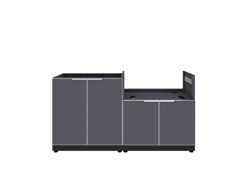 NewAge Outdoor Kitchens Aluminum 2-Piece Cabinet set with 2 Door and Grill Cabinet-67595-Garage Giant