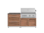 NewAge Outdoor Kitchens Stainless-Steel 4-Piece Cabinet Set with 3 Drawer, Grill Cabinet, Platinum Grill, and Countertop-71678-Garage Giant 