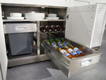 NewAge Outdoor Kitchens Stainless-Steel 5-Piece Cabinet Set with Bar, Sink, Grill Cabinet, Platinum Grill, and Countertop-73403-Garage Giant 