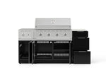 NewAge Outdoor Kitchens Outdoor Grill Island Aluminum 6-Piece Cabinet Set with 3-Drawer, Grill Cabinet, Performance Grill, Side Burner and Countertop - (Liquid Propane) 