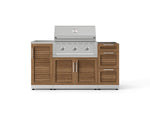 NewAge Outdoor Kitchens Outdoor Grill Island Stainless-Steel Louvered Doors 5-Piece Cabinet Set with Sink, 3 Drawer, Grill Cabinet, Performance Grill and Stainless Steel Countertop - (Liquid Propane) 