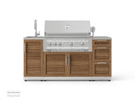 NewAge Outdoor Kitchens Outdoor Grill Island Stainless-Steel Louvered 5-Piece Cabinet Set with Sink, 3 Drawer, Grill Cabinet, Platinum Grill and Stainless Steel Countertop-74778-Garage Giant 