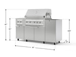 NewAge Outdoor Kitchens Outdoor Grill Island Stainless-Steel 5-Piece Cabinet Set with Casters and 1-Door, Grill Cabinet, Dual Side Burner and Platinum Grill - (Liquid Propane) 