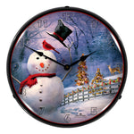 Collectable Sign and Clock Snowman Greetings Backlit Wall Clock-A2L1609670-Garage Giant 
