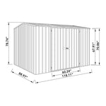 Absco Premier 10' x 7' Metal Storage Shed - Woodland Gray 