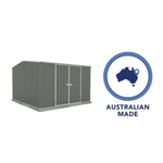 Absco Premier 10' x 10' Metal Storage Shed - Woodland Gray 