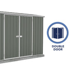 Absco Premier 10' x 10' Metal Storage Shed - Woodland Gray 