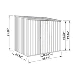 Absco EZI Slider 7' x 5' Metal Storage Shed - Surfmist 