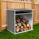 Absco Woodstore 4' x 2.5' x 3.7' Metal Storage Shed - Woodland Gray 