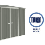 Absco Durango 10' x 5' Metal Bike Shed - Woodland Gray 