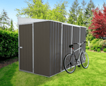 Absco Durango 10' x 5' Metal Bike Shed - Woodland Gray 