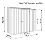 Absco Space Saver 7' x 3'  Metal Storage Shed - Woodland Gray 