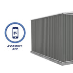 Absco Regent 10' x 12' Metal Garden Storage Shed - Woodland Gray 