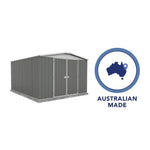 Absco Regent 10' x 12' Metal Garden Storage Shed - Woodland Gray 