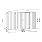 Absco Regent 10' x 12' Metal Garden Storage Shed - Woodland Gray 