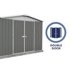Absco Regent 10' x 12' Metal Garden Storage Shed - Woodland Gray 