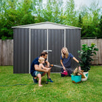 Absco Regent 10' x 12' Metal Garden Storage Shed - Woodland Gray 