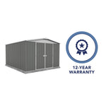 Absco Regent 10' x 12' Metal Garden Storage Shed - Woodland Gray 