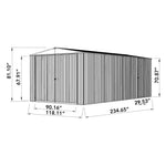 Absco Utility 10' x 19.5' Metal Storage Shed  - Woodland Gray 