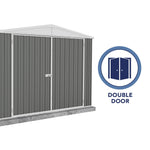 Absco Utility 10' x 19.5' Metal Storage Shed  - Woodland Gray 