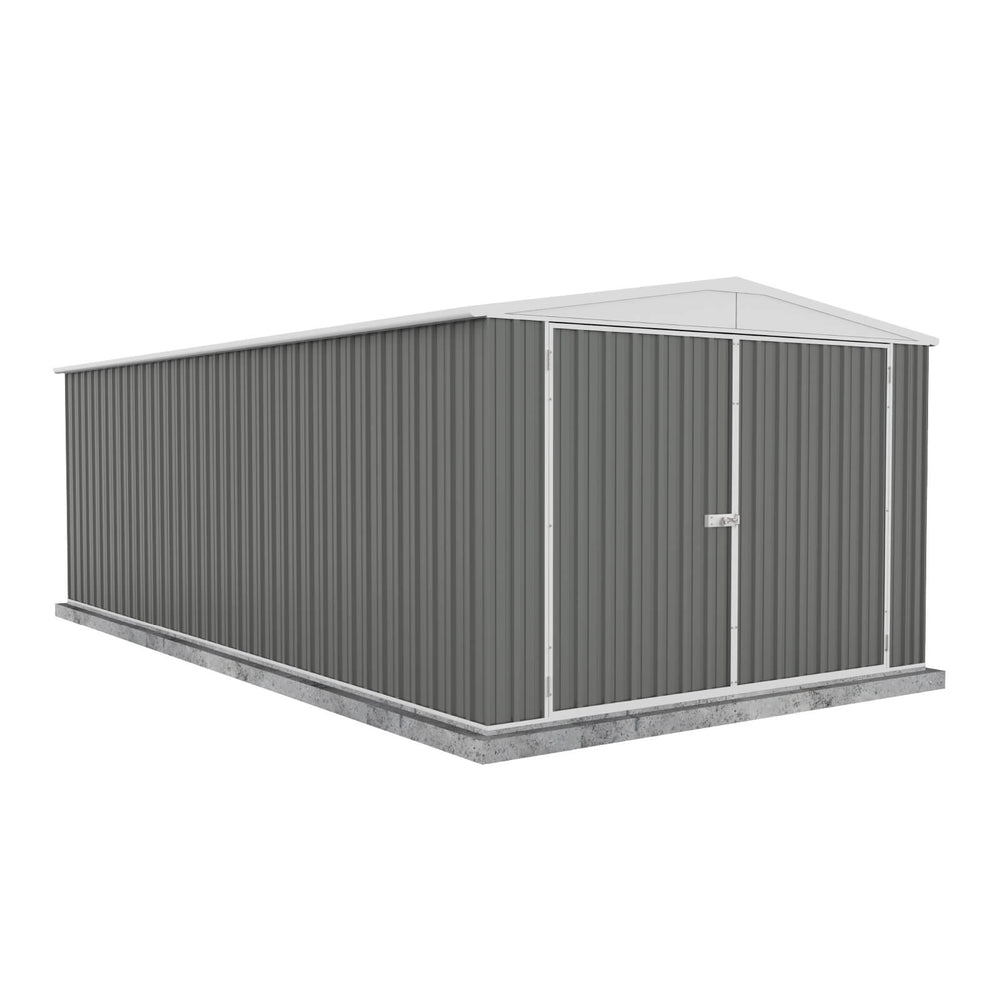 Absco Utility 10' x 19.5' Metal Storage Shed  - Woodland Gray