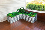 Absco The Organic Garden Co Hakea 4.9' x 4.9' x 1.3' Metal L Garden Bed - Woodland Gray 