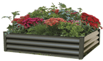 Absco The Organic Garden Co Hakea 4' x 4' x 1' Metal Square Garden Bed - Woodland Gray 