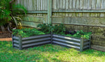 Absco The Organic Garden Co Hakea 4' x 4' x 1' Metal L Garden Bed - Woodland Gray 