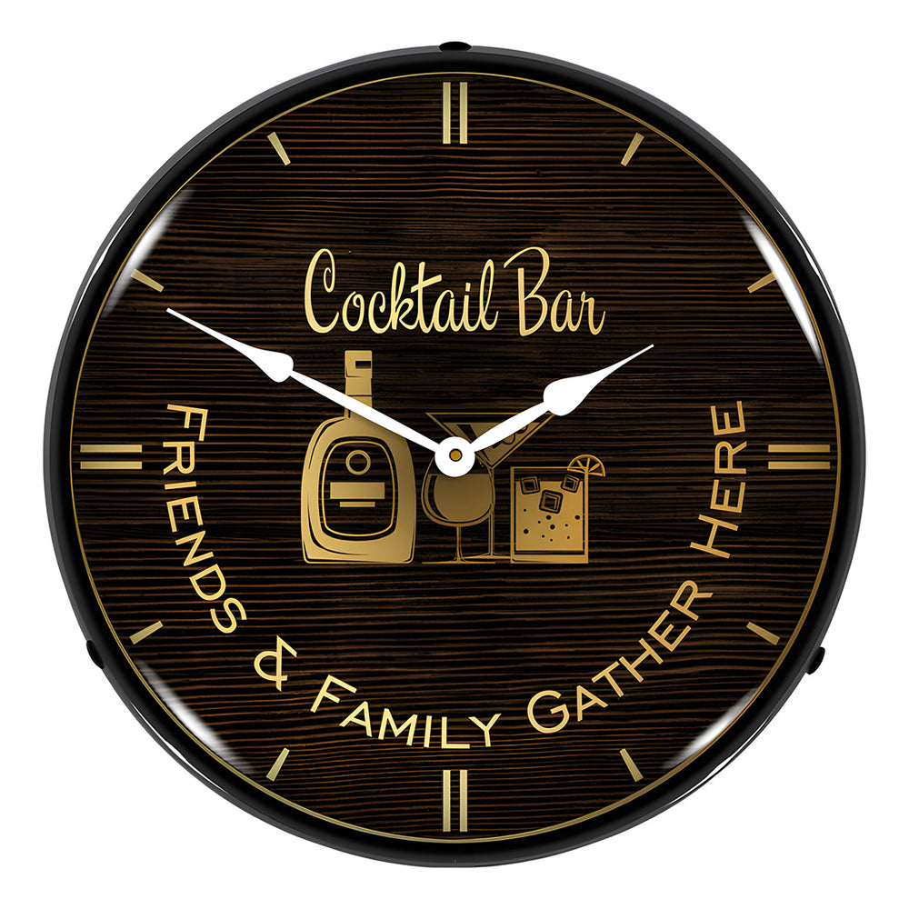 Collectable Sign and Clock Cocktail Bar Backlit Wall Clock