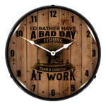 Collectable Sign and Clock Bad Day Fishing Backlit Wall Clock-AG23041430-Garage Giant 