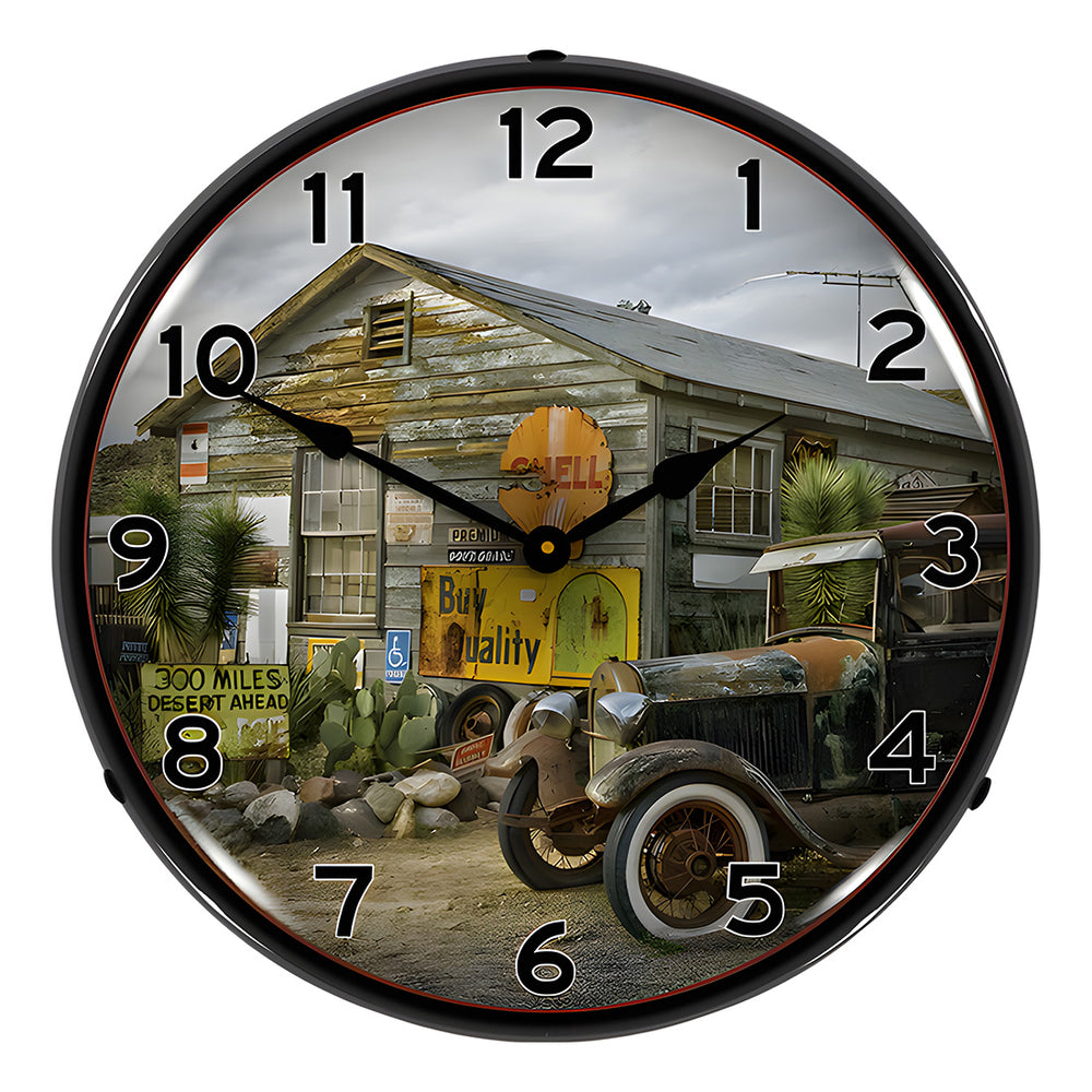Collectable Sign and Clock Last Chance to Fill Up Backlit Wall Clock-AG23041432-Garage Giant
