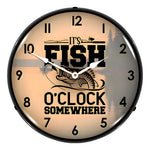Collectable Sign and Clock It's Fish O'Clock Somewhere Backlit Wall Clock-AG23041433-Garage Giant 