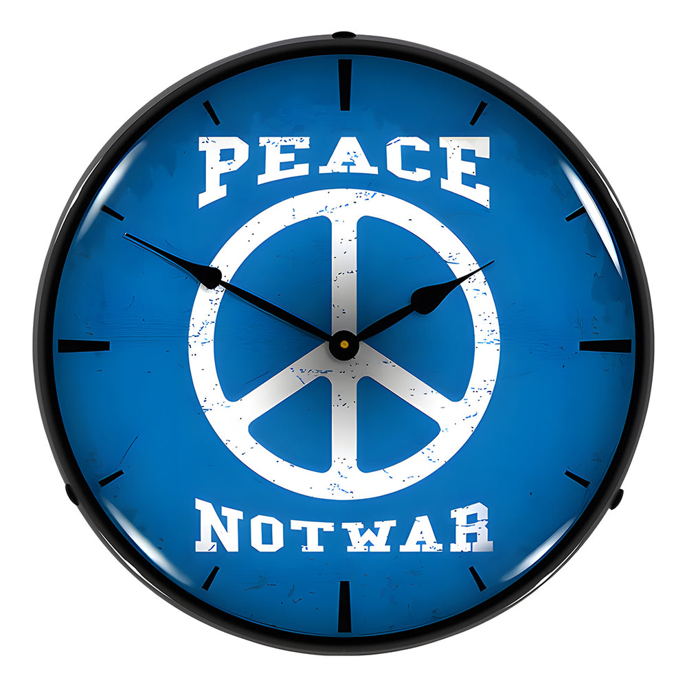 Collectable Sign and Clock Peace Not War Backlit Wall Clock-AG23041436-Garage Giant