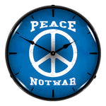 Collectable Sign and Clock Peace Not War Backlit Wall Clock-AG23041436-Garage Giant 