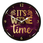 Collectable Sign and Clock It's Wine Time Backlit Wall Clock-AG23041438-Garage Giant 