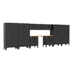 Armadillo Tough Black 10-Piece Garage Cabinet System with Levelers and Casters-AR10PC54B-Garage Giant 
