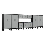 Armadillo Tough Grey 11-Piece Garage Cabinet Set with Levelers-AR11PC55G-Garage Giant 