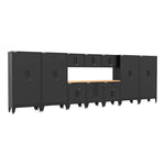 Armadillo Tough Black 11-Piece Garage Cabinet System with Levelers-AR11PC57B-Garage Giant 