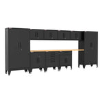 Armadillo Tough Black 11-Piece Garage Cabinet Configuration with Levelers-AR11PC58B-Garage Giant 